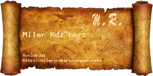 Miler Róbert névjegykártya